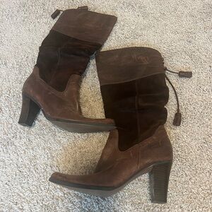 ‘Vintage’ leather and suede boots